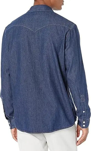 เสื้อยีนส์เข้ารูปสำหรับผู้ชายเสื้อยีนส์สีขาวแดงดำ - Product Image 6