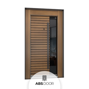Puerta de Seguridad de Acero y Madera Natural ABSDOOR EVOTE, Aislamiento Térmico, Apertura Manual, Uso Interior, Hoteles, Villas, Apartamentos, Turquía - Product Image 3
