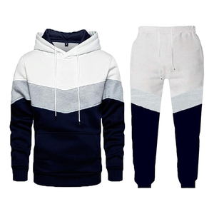 Ensemble de survêtement 2 pièces pour homme – Combinaison jogging décontractée 2 couleurs avec sweat à capuche ajustable et pantalon ample – Tenue de sport - Product Image 2