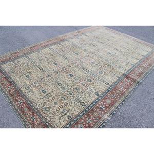 Tapis vintage surdimensionné 7,3x11,5 pi (224x350 cm), tapis turc en laine bleu camouflage - Product Image 2