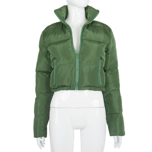 Wholesale Custom Logo Women's Stand Collar Puffer <b>Jacket</b> for Autumn/<b>Winter</b> New Arrival High Street Style Low MOQ - Product Image 1