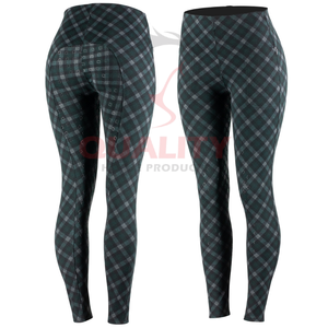 Medias ecuestres de rendimiento para mujer Soporte de cintura alta Ajuste cómodo de secado rápido con mallas de agarre de asiento completo a la venta - Product Image 4