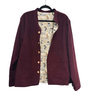 Chaqueta Reversible de Piel Genuina y Pana para Hombre en Color Vino Borgoña con Cierre de Cremallera y Camuflaje, Tallas XS-6XL - Product Image 2