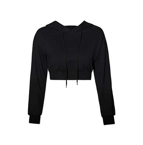 2024 señoras Crop Top Sudadera con capucha traje ropa de calle personalizable para mujeres estampado Casual mujer cuello corto con capucha para invierno - Product Image 1