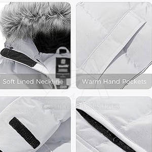 Veste d'hiver rembourrée pour homme, doublée, chaude, en fausse fourrure, à capuche, vente en gros - Product Image 5