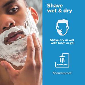 Rasoir électrique rechargeable USB, utilisation humide et sèche, avec tondeuse escamotable, étanche IPX7, rasoir rotatif sans fil pour le visage, tête de rasoir de rechange - Product Image 6