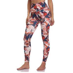 Leggings maxi longueur en tricot à taille haute, à fleurs, respirants, extensibles, durables, pour le fitness et le yoga - Product Image 5