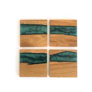 Epoxy Resin <b>Coaster</b> Tabletop Wood Placemats Stylish Stone <b>Coasters</b> for Drink for <b>Table</b> Decoration - Product Image 1