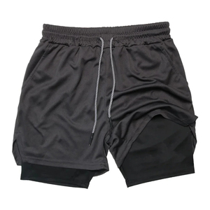 Nuevo verano personalizado de secado rápido 2 en 1 logotipo personalizado al por mayor deportes correr gimnasio pantalones cortos para Hombre Pantalones cortos pantalones de chándal - Product Image 2