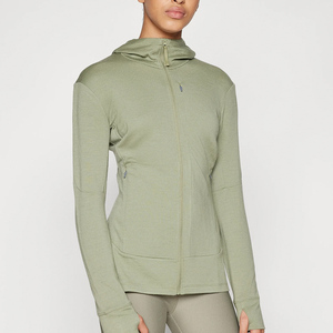 Custom DTG Printed Heavyweight Women's Hoodie 450-500gsm Cotton Turtleneck Zipper-Up Short with Anti-Pilling Breathable Features - Product Image 5