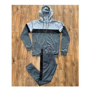 Sudadera con capucha lisa en blanco de otoño deportiva informal de calle alta personalizada pantalones de chándal holgados traje de jogging pulóver chándal con capucha - Product Image 6