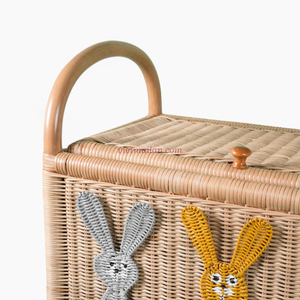 Cofre de juguete de ratán multiusos para niños, solución de almacenamiento de mimbre hecha a mano para el hogar y la guardería - Product Image 4