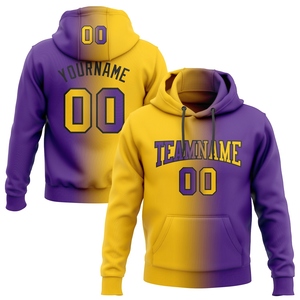 Haute qualité personnalisé cousu violet jaune-noir dégradé mode sport pull sweat à capuche - Product Image 1