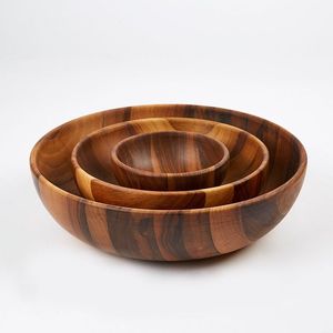 Durable Handcrafted Wooden Serving Bowls Perfect <b>for</b> Serving Hearty Meals Snacks Salads and Desserts Indoors Outdoors - Product Image 5