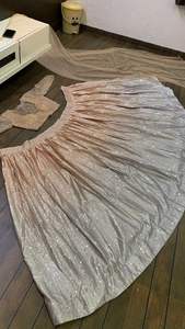 El último diseñador Satén Seda Secuencia Zari Trabajo Lehenga Choli Por Fab Zone - Product Image 4