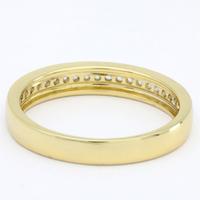 Cincin Berlian Asli Potongan Brilian 0.14ct Berlapis Rhodium Kuning 18K yang Dapat Disesuaikan, Buatan Khusus untuk Wanita, Pasangan, Ulang Tahun, Pertunangan