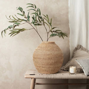 Florero de mimbre tejido a mano para decoración del hogar, florero Vintage, botella de flores, planta antigua - Product Image 3