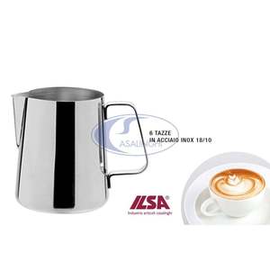Jarra para Espumar Leche Ilsa de 60cl, Acero Inoxidable 18/8, para 6 Tazas - Product Image 1