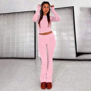 Conjunto de Yoga de alta calidad Conjuntos de mujer Conjuntos de Yoga de fitness para mujer personalizables y ropa de entrenamiento para correr Conjunto de Yoga de 2 piezas de cintura alta - Product Image 5