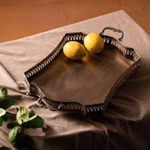 Hôtel Traiteur Service Table Décor En Laiton Plateau Standard Conception À La Main En Laiton Décoratif Alimentaire Service En Laiton Plateau En Métal - Product Image 1