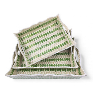 Plateau rectangulaire moderne en nacre pour servir, plateau de service naturel, plateau en coquille, fabriqué directement au Vietnam - Product Image 4