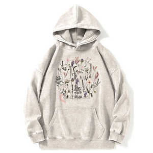 เสื้อฮู้ดโอเวอร์ไซส์ใส่ได้ทั้งชายและหญิงเสื้อมีฮู้ดสไตล์วินเทจซักกรดสตรีทพิมพ์ลายแบบสวมหัว - Product Image 5