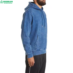 Sweat à capuche ample délavé style décontracté, 100 % coton molletonné de haute qualité, coupe oversize basique, ajustement régulier, couleur unie, pour homme - Product Image 3