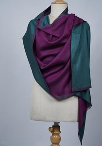 Châle réversible en cachemire et laine fine de qualité supérieure pour femme, ultra doux, bicolore, luxueux, élégant, étole de créateur pour mariage - Product Image 6