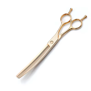 Ciseaux de toilettage pour chiens de compagnie de 7.5 pouces Chunker incurvé 440C ensemble de cisailles amincissantes en acier avec sac d'outils de barbier - Product Image 3