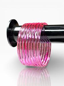 Brazalete de Cristal Facetado con Corte Esmeralda Rosa Claro, Moderno y Ligero para Mujer, Precio al por Mayor, Chapado en Oro, Piedra Principal de Perla - Product Image 3