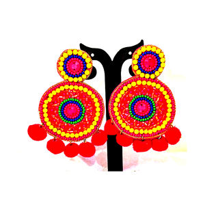 Pendientes de cuentas geométricas muy populares para niños chapados en oro y para festivales y fiestas-¡Compre ahora! - Product Image 1