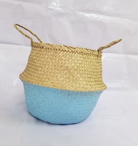 High quality colorful <b>baskets</b> new design <b>seagrass</b> belly <b>basket</b> for home <b>storage</b> & organization decoration from Vietnam - Product Image 4