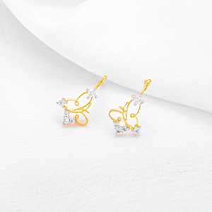 Winsome oro mariposa pendientes de diamantes - Product Image 3