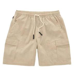 กางเกงขาสั้นผ้าคอตตอนสำหรับผู้ชายกางเกงทำงานทรงตรงแบบลำลองมีกระเป๋าคุณภาพดีสไตล์สตรีทสำหรับฤดูร้อน - Product Image 1