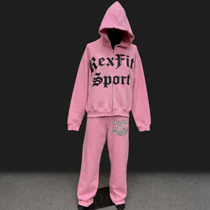 Chándal Deportivo Rexfit para Hombre con Cierre, Impresión DTG, Precio Bajo Directo de Fábrica, Chándal Personalizado de Alto Impacto para Ropa Urbana - Product Image 1