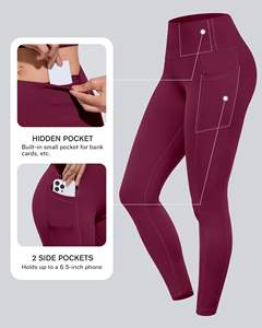 Pantalon de yoga taille haute en polyester spandex respirant pour femme motif solide sexy Leggings longs grande taille Logo personnalisé - Product Image 6