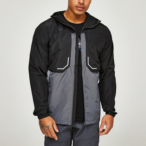 Premium Quality Solid Color Men Windbreaker <b>Jacket</b> Hot Sale Contrasting Colors Breathable Comfortable Casual Outdoor Wear - Product Image 3