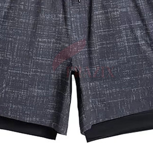 Men Double <b>Layer</b> Training Shorts Quick Dry Fitness Shorts Men Double <b>Layer</b> Performance Shorts Breathable Gym Shorts - Product Image 2