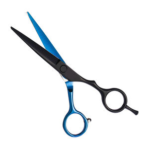 Nouveaux ciseaux de coupe de cheveux professionnel bleu et noir barbier 6.5 pouces coiffure salon de ciseaux régulier utilisé - Product Image 1