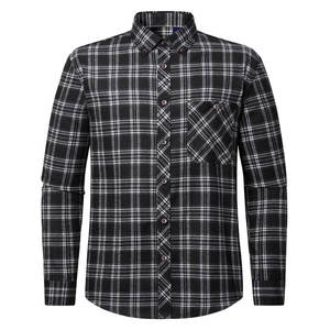 Chemises décontractées pour hommes de haute qualité OEM, chemises en flanelle, nouveau design OEM, chemises pour hommes respirantes à séchage rapide à prix avantageux, manches longues - Product Image 3