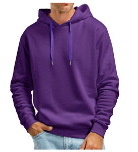 Sudadera con Capucha para Hombre, 100% Algodón, Diseño Sólido, Tejido de Punto, Cuello con Capucha y Logotipo Frontal - Product Image 4
