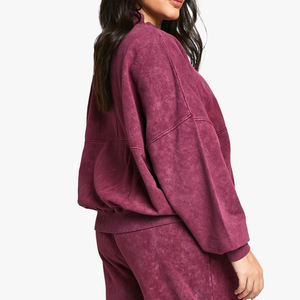 บริการออกแบบเสื้อผ้า OEM ชุดวอร์มผู้หญิงแบบซิปผ่าหน้า ทรงขากระบอกตรง แขนยาว / ชุดลำลองสำหรับผู้ซื้อจำนวนมาก ราคาถูก - Product Image 5