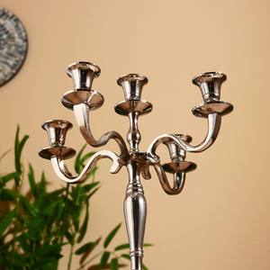 เชิงเทียนทองเหลือง5แขนทำด้วยมือพร้อมแม่ของไข่มุกฝังเทียนหรูหราสำหรับตกแต่งบ้านและกิจกรรม - Product Image 6