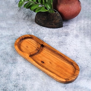 Plato para servir comida de madera hecho a mano al mejor precio de la India para restaurante, hotel, fiesta en casa, uso al por mayor - Product Image 5