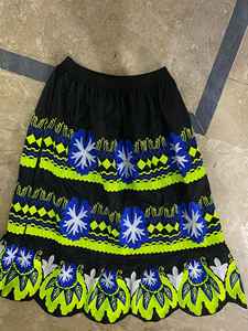 Women's High Quality Floral Embroidered Cotton Hawaiian Islander <b>Skirt</b> Latest Guam Micronesia Design Sequined for Summer - Product Image 2