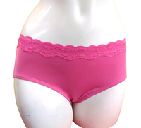 Strings pour femmes en tricot de haute qualité 100 % polyester à motif floral, taille mi-haute, antibactériens, respirants, écologiques, avec dentelle à pompons