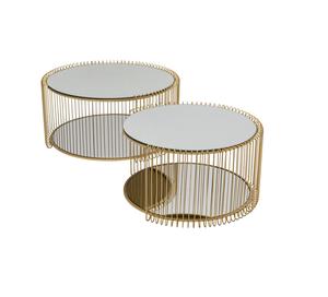 Table basse de qualité supérieure Table d'appoint basse en métal de salon avec finition dorée dans un design unique élégant pour la décoration intérieure - Product Image 2