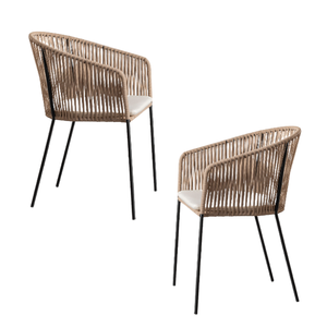 Sillas de Comedor de Ratán y Madera de Teca, Muebles de Jardín, Patio y Balcón, Sillas de Comedor de Metal, Sillas de Hierro Súper Cómodas en OFERTA - Product Image 5