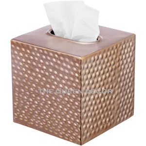 Support de boîte à mouchoirs noir brillant avec couverture de tissu décorative moderne de luxe de conception de bord d'égouttement d'or pour l'hôtel de bureau à domicile - Product Image 6