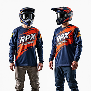 Maillot de course de motocross respirant et léger personnalisé pour hommes, manches longues, vêtements de course ATV/moto, coupe-vent, séchage rapide - Product Image 3